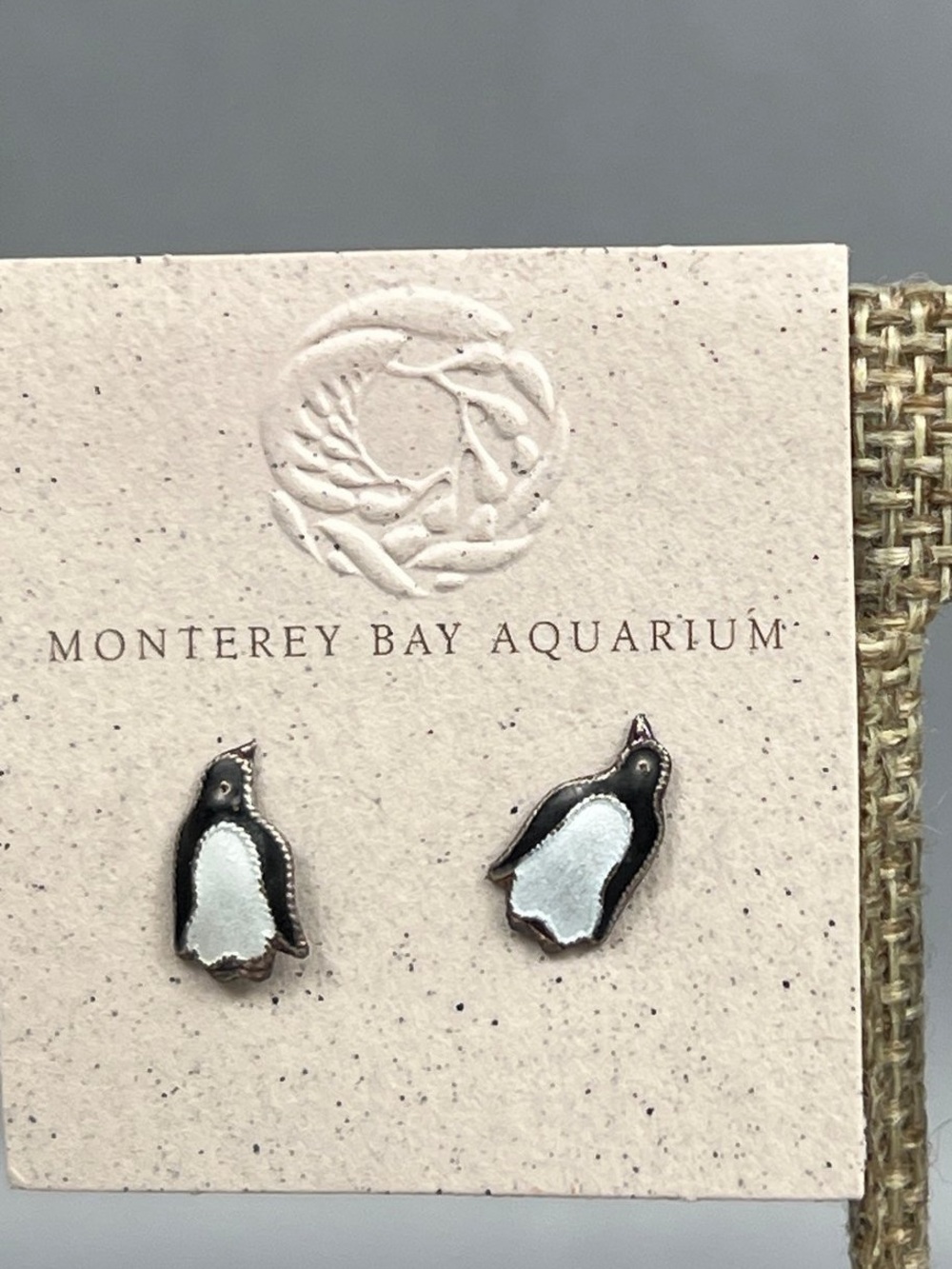 Vtg Monterey Bay Penguin Studs